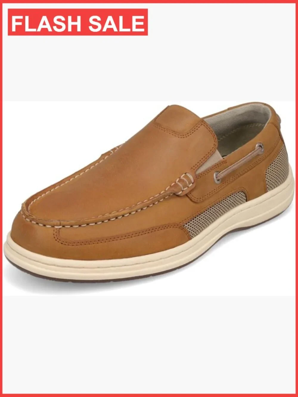 Men's Boat Shoes - Water Resistant Leather Loafers with Cushioned Insole